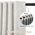 thumbnail image 5 of 100% Blackout Curtains 2 Panels Set, Thermal Insulated Linen Textured Blackout drape for Bedroom, Back Tab/Rod Pocket Curtains, Beige W42" X L45", 5 of 6