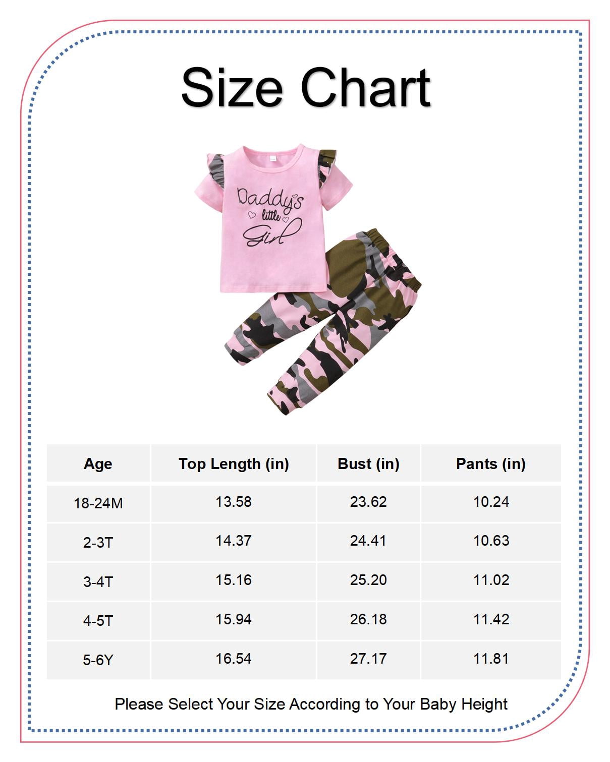 5T Kids Girls Clothes Little Girls 2PCS Outfits 5-6 Years Girls Letter Print Short Sleeve Top Camouflage Pants Set Pink