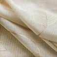 thumbnail image 3 of Curtainking Kitchen 26x36 inch Leaf Embroidered Sheer Curtains Farmhouse Small Window Curtains Cafe Curtains Beige, 2 Panels, 3 of 7