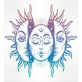 thumbnail image 3 of Moon Duvet Cover Set, Psychedelic Representation Heavenly Bodies Faces Eastern Oriental Inspired Image, Decorative 3 Piece Bedding Set with 2 Pillow Shams, Queen Size, Lilac Blue White, by Ambesonne, 3 of 3