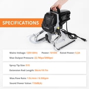 High Efficiency Stand Airless HVLP Paint Sprayer with Extension Rod, Piston Pump, Adjustable Control, Thinning-Free, Time-Saving, Range of Reach