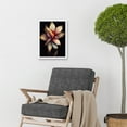 thumbnail image 2 of Floral Abstract Botanical On Black Background Artwork Framed Wall Art Print A4, 2 of 4
