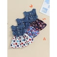 thumbnail image 4 of Aojekbee Toddler Girls Summer Dress Casual 4th of July Outfits Sleeveless A-Line Dress for Beach Party Cute Clothes, 4 of 10