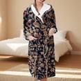 thumbnail image 2 of Women's Fleece Plush Robe Long Warm Plush Bathrobe Loungewear Jacket Printed Comfort Robe, 2 of 5
