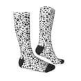 thumbnail image 3 of Picia Women Crew Soft Moisture-wicking Socks Black Footprints Pattern Design Cotton Socks, One Size fit All, 3 of 9