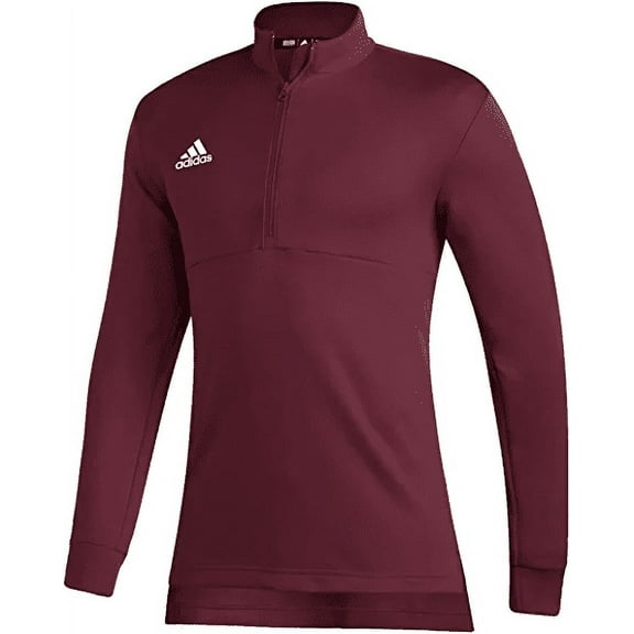 FT3327 Adidas Men's Team Issue 1/4 Zip Pullover Team Collegiate Burgundy/White M