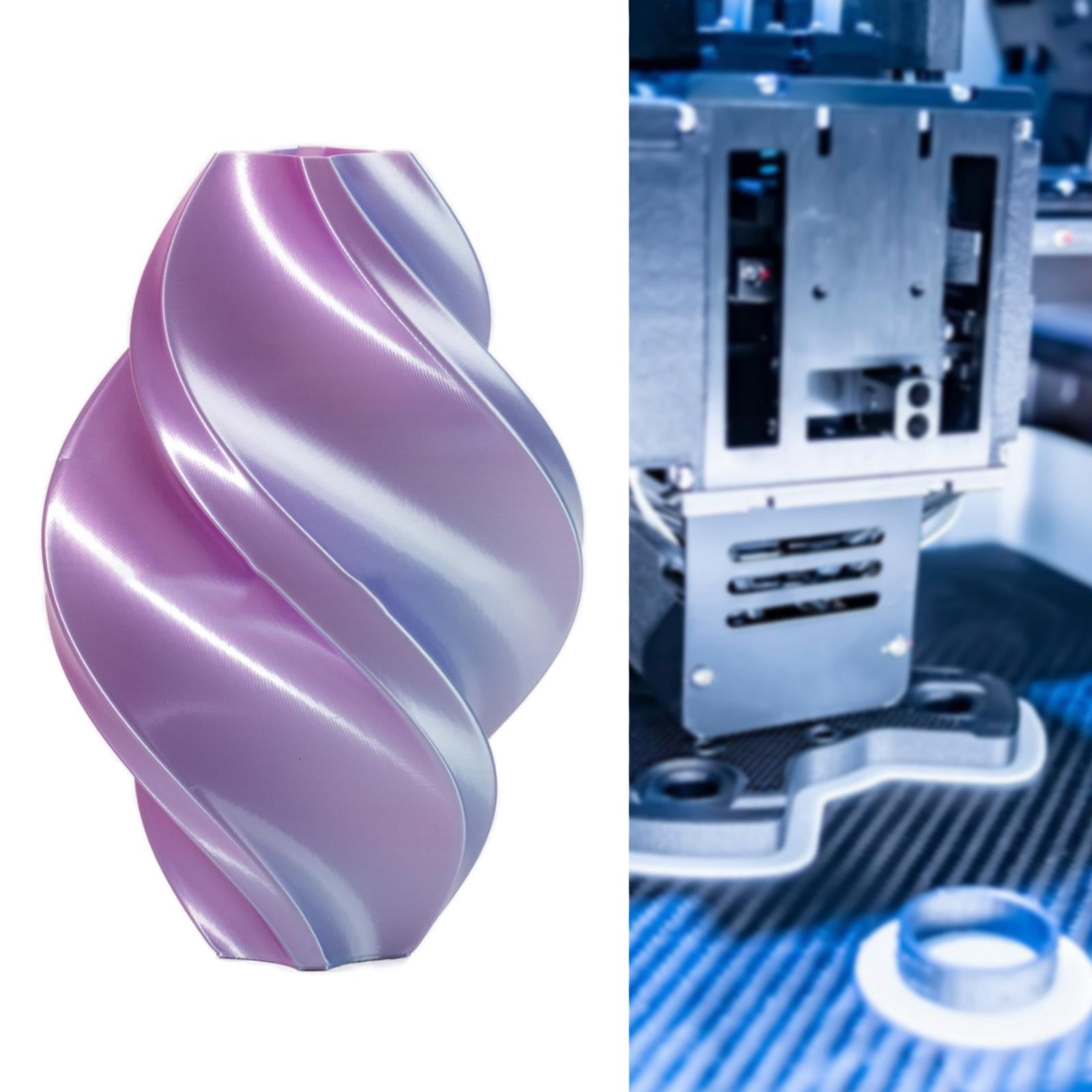 Wzmzjy Pla Filament Easy Use 1.75mm dimensional Accuracy Double Tri Color Option High Blue and Pink