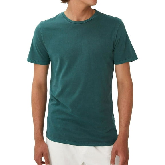 Cotton On Mens Regular Fit Basic T-Shirt, Green, Small