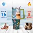 thumbnail image 4 of 40oz Colorful Botanical Mushroom Stainless Steel Flip Straw Tumbler Spill Proof Travel Cup Double Wall Vacuum Insulated Coffee Mug with Top Handle, 4 of 6