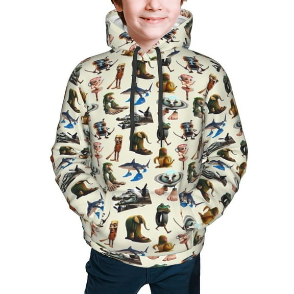 Italian Brainrot Kids' Hoodie 3d Print Sweatshirt Soft Pullover Hooded With Big Pockets For Boys Or Girls Small