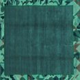 thumbnail image 1 of Ahgly Company Machine Washable Indoor Square Abstract Turquoise Blue Modern Area Rugs, 8' Square, 1 of 4