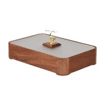 deevoka Nut and Candy Serving Tray Divided Serving Tray with Lid Veggie Tray Appetizer Platter Home Decor Dried Fruit Tray for Sweets 6 grid with lid