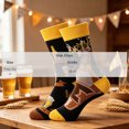 thumbnail image 3 of Levmjia Crew Socks Women Beer Printed Mid Calf Socks Soft Breathable Fashion Socks Casual Socks Party Holiday Daily Outdoor Street Wear, 3 of 5