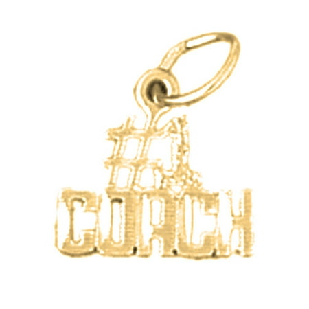18K Yellow Gold #1 Coach Pendant - 13 mm