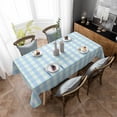 thumbnail image 4 of Aqua Blue Green Rectangle Tablecloth, Checkered Plaid Gingham Lattice Trellis Waterproof & StainResistant Tablecloth, Washable Oil-proof Table Cover for Dining/Party/Wedding/Camping/Buffet 52x70 In, 4 of 9