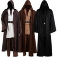 thumbnail image 1 of Tunic Costume Men's Tunic Hooded Robe Full Set Halloween Cosplay Costume Cloak Set (X-Large, Brown), 1 of 4