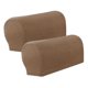 thumbnail image 2 of Fundas de reposabrazos elásticas de felpa para sofá, sillón, protector de muebles, funda elástica Café ligero, 2 of 7