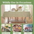 thumbnail image 6 of Green Gingham Tablecloth Rectangle Tables Checkered Buffalo Plaid Table Cloth Cotton Linen Farmhouse Tablecloths Washable Wrinkle Free for Baby Shower Picnic Kitchen, 60"x120" 10-12 Seats, 6 of 7