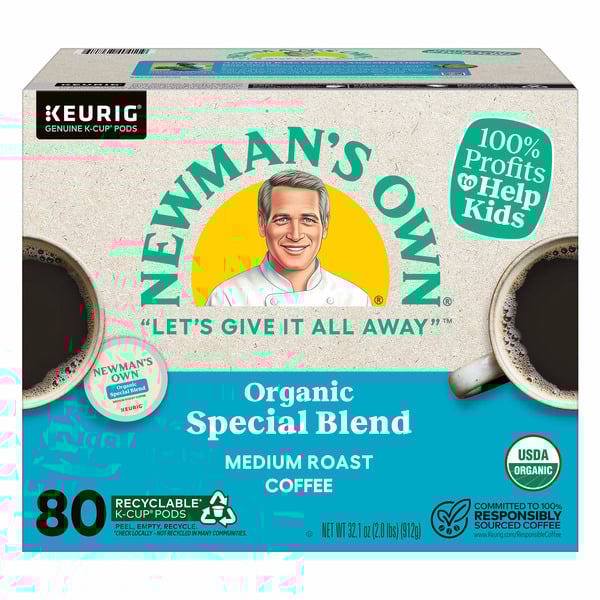Newman's Own Organics Coffee Special Blend K-Cup Pod, 80-count