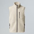 thumbnail image 7 of FRSASU Men's Fleece Vest Lightweight Zip up Winter Vests Outerwear Warm Polar Sleeveless Stand up Neck Jacket with Zip Pockets Casual Golf Beige, 7 of 7