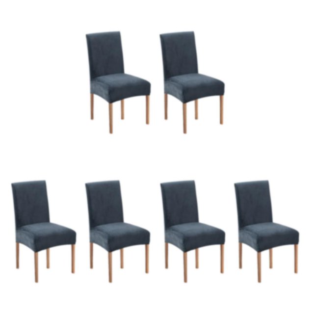 Redempat 2pieces Scratch-resistant Velvet Dining Chair Covers - High-end Texture Wear-resistant Dining Room Misty Blue 2 pcs 3Set