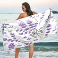 thumbnail image 7 of Dreamtimes Purple Flowers Beach Towel,Absorbent Quick Dry Sport Towel Oversized Lightweight Soft Bath Towel for Travel Sports Pool Swimming Bath Camping 30x60in, 7 of 7