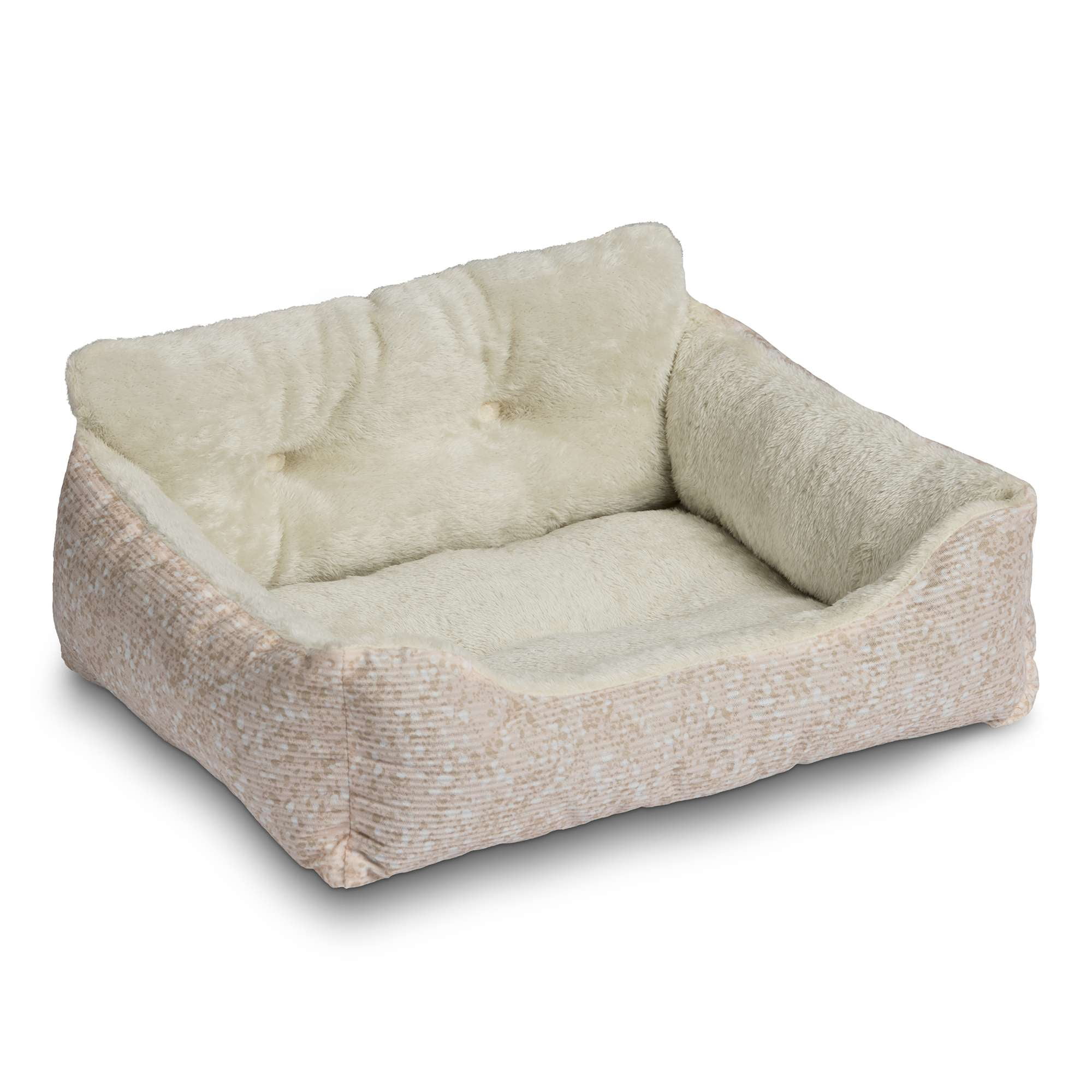 (3 pack) Vibrant Life Puppy Dog Bed, Plush Bolster Dog for Small Dogs, Small, 21" x 17", Pink