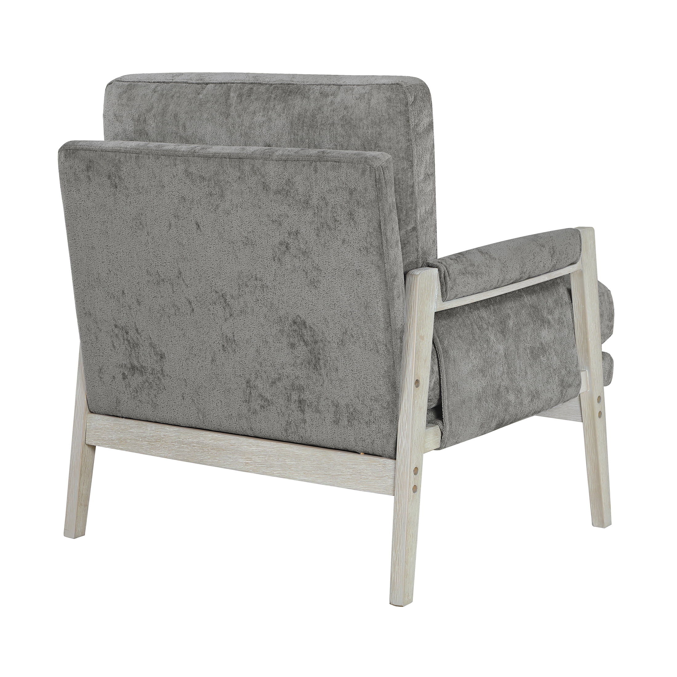 OakvillePark Glentop Wood Frame Chenille Accent Chair, Brownish Gray
