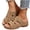 Khaki, variant on Women's Hollow Wedge Slide Sandals, Comfy Outdoor Spring Summer Slippers Women's Shoes Navy 7.5(40)