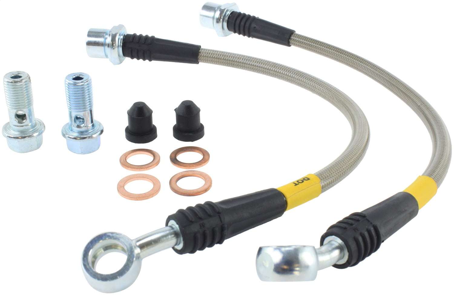 StopTech 950.44505 Stainless Steel Braided Brake Hose Kit; Rear