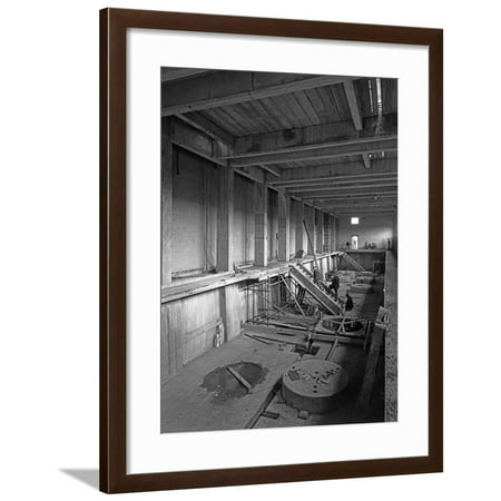 Basement of Sheffield Water Treatment Plant under Construction, South Yorkshire, March 1959 Framed Print Wall Art By Michael