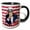 Black/White, variant on 3drose, Uncle Sam I Want You with Stars and Stripes Background, 11oz Two-tone Green Mug