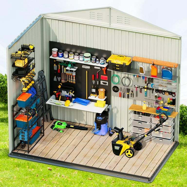 Brefac 6x4 Outdoor Steel Storage Shed, Metal Tool Shed with