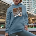 thumbnail image 2 of Touchdown Season, Football Themed, Groovy Retro Wavy Text Merch Gift, Light Blue Hooded Sweatshirt or Hoodie, Medium, 2 of 5