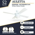 thumbnail image 3 of Prominence Home Auletta 52" White Indoor/Outdoor Ceiling Fan with 4 Blades, Light Kit, Pull Chains & Reverse Airflow, 3 of 16