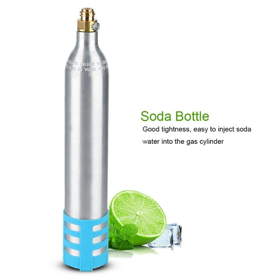 Accessoire Réutilisable de Cylindre de CO2 pour Machines à Soda Rechargeable 0,6 L Facile à Utiliser Pratique à Remplir en Aluminium et Laiton Léger Durable et Résistant à la Corrosion avec