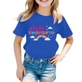 thumbnail image 2 of SGMVNU Girls Kindergarten Graphic T Shirts Trendy Casual Crew Neck Short Sleeve Relaxed Fit Tee Girls Fashion, 1-2 Years, A1-Blue, 2 of 4