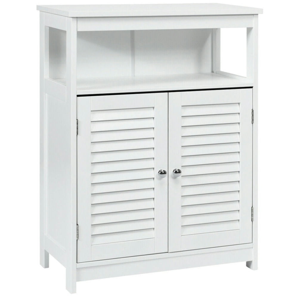 Finihen Bathroom Storage Cabinet, Bathroom Floor Cabinet, Wood Freestanding Bathroom Storage Cabinet with Double Shutter Door, for Bathroom, Living Room, Bedroom, Kitchen, White Finihen Bathroom Storage Cabinet, Bathroom Floor Cabinet, Wood Freestanding Bathroom Storage Cabinet with Double Shutter Door, for Bathroom, Living Room, Bedroom, Kitchen, White