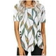 thumbnail image 1 of Blusas de Manga Corta para las Mujeres Botón Impreso Cuello Redondo Top Casual, Blusas para las Mujeres Casual, 1 of 5