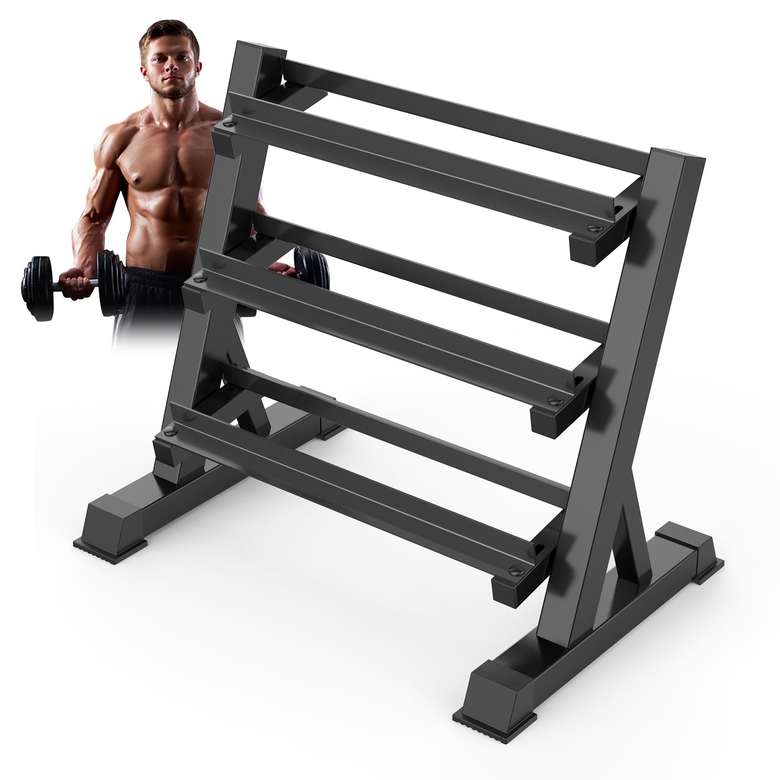Delfy Dumbbell Rack 3 shelves, storage for dumbbells of all weights