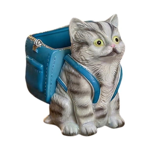 Portalápices, organizador de escritorio, adorno de mesa, figura de gato divertida, vaso para lápices multifuncional para escritorio y hogar.