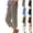 Army Green, variant on Capri Pants for Women Plus Size Cotton and Linen Elastic Summer Waist Solid Color Capris Shorts Pants with Pockets