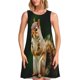 thumbnail image 1 of Fotbe Squirrels Eating Peanuts On The Tree Vestido de Verano sin Mangas para Mujer – Vestido Midi Línea A, Estilo Camiseta Floral, Vestido Playero Casual y Fluido, 1 of 7