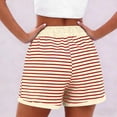 thumbnail image 3 of yardsong Womens Y2k Summer Shorts Striped High Waist Pajama Lounge Shorts Comfy Drawstring Pj Bottoms Sleep Shorts with Pockets Red,S, 3 of 5
