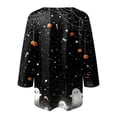 thumbnail image 5 of Godom Halloween Shirts Women T-Shirt Funny Pumpkin Graphic V-Neck Tee Fall 3/4 Long Sleeve Tops, 5 of 5