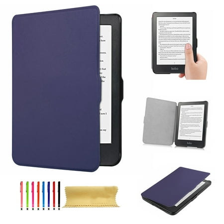 Allytech Case for Kobo Clara HD 6" 2018 eReader, Stand Auto Wake Sleep Flip PU Leather Stand Case Protective Cover for Kobo Clara HD, Darkblue