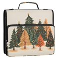 thumbnail image 5 of FORMRS Zipper Binder with Shoulder Strap 2-inch Ring 500 Sheet Capacity File Bag, Brown Christmas Trees, 5 of 5