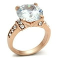 thumbnail image 1 of IP Rose Gold Ion Plating Brass Ring with AAA Grade CZ, Clear - Size 10, 1 of 1