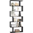 thumbnail image 3 of Bookshelf  Geometric Bookcase S Shaped Book Shelves Unit for Living Room  Tier Tall Decorative Display Shelf for Bedroom  Study Room  Rustic, 3 of 6