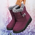 thumbnail image 4 of Kilaqueen Womens Snow Boots with Hook and Loop Waterproof Faux Fur Lined Winter Warm Boots Comfortable Fashion Slip On Ankle Booties Anti-Slip High Top Outdoor Walking Shoes, 4 of 9